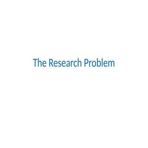 discussion on the research problem and its components