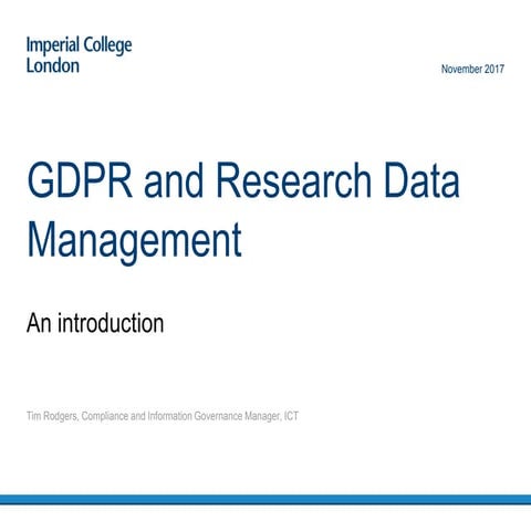 GDPR and Research Data Management