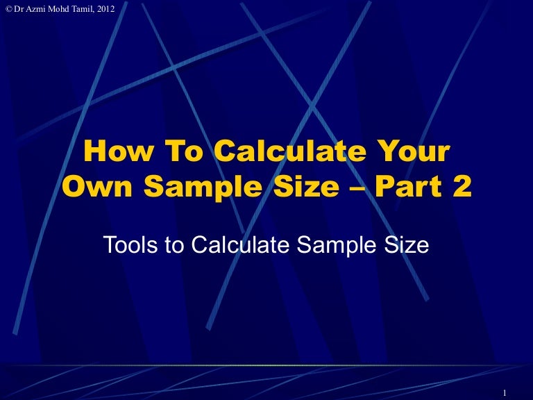 2 Tools To Calculate Samplesize