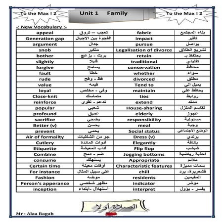 لغة انجليزية 2 اعدادي لغات   الوحدة الاولى to the max 2 مستر علاء رجب