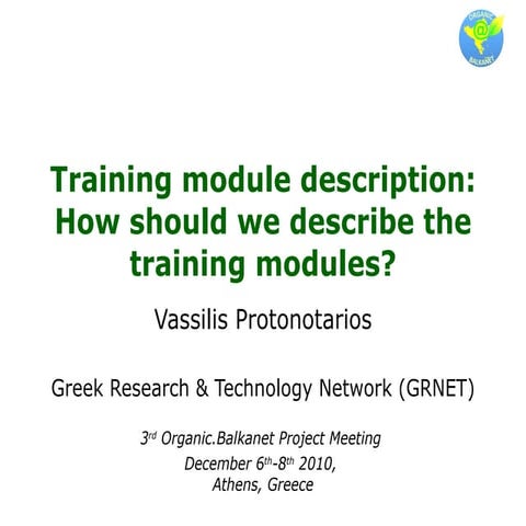 2.Description of Training Modules | PPT