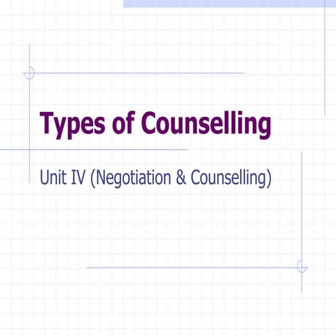 Types of counselling