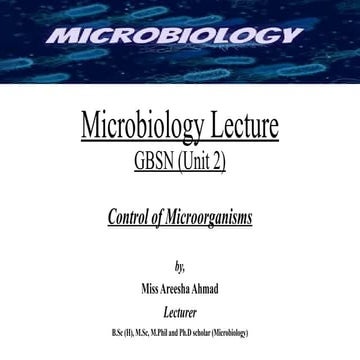 GBSN__Unit 2 - Control of Microorganisms