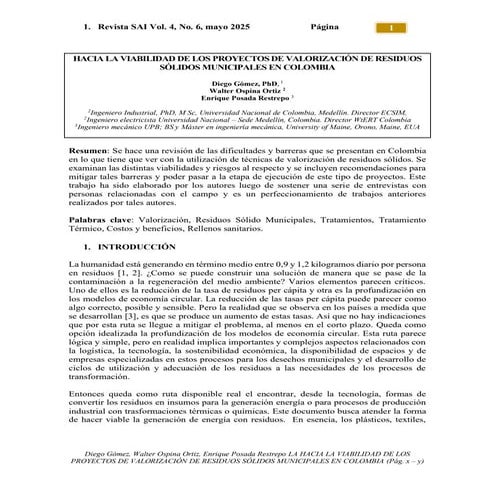 Viabilidad de proyectos de residuos solidos en Colombia - Walter Ospina Enriq...