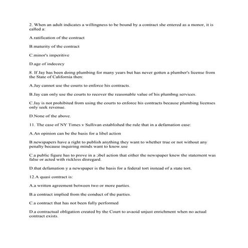 2- When an adult indicates a willingness to be bound by a contract she.docx