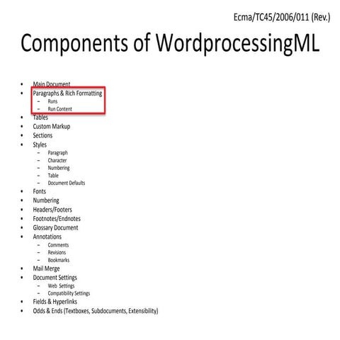 2   wordprocessing ml subject - paragraphs and rich formatting