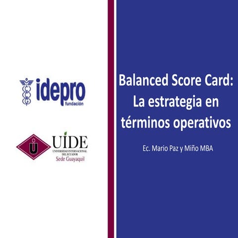 Charla Informativa: Balance Scorecard