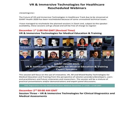 VR & Immersive Technologies in Healthcare Webinars