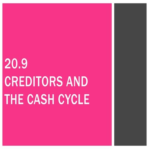 20.9  Creditors and the Cash Cycle