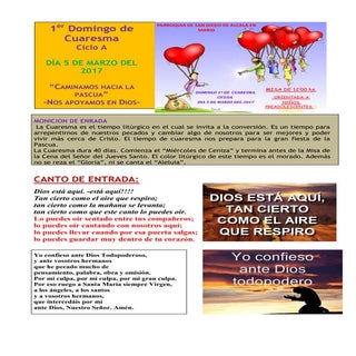 GUIÓN DEL DOMINGO 1º DE CUARESMA. C...