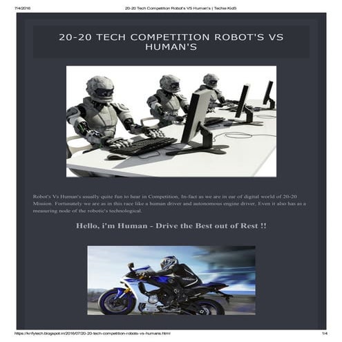2020 tech competition robot's vs human's - techie kid-s