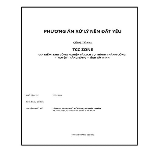 CÁC PHƯƠNG PHÁP GIA CỐ NỀN ĐẤT YẾU 