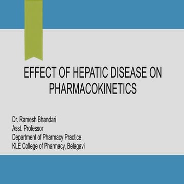 Effects of liver diseases on pharmacokinetics
