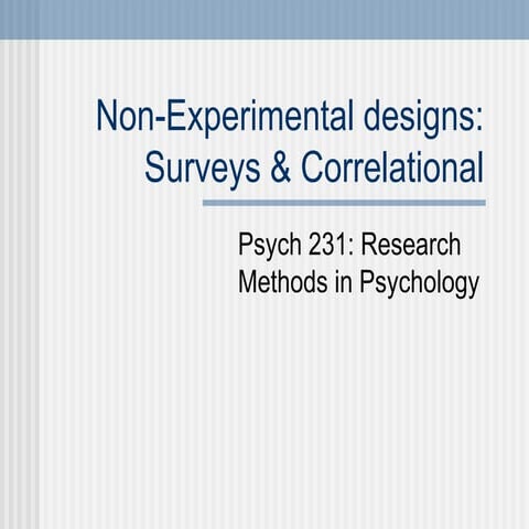 surveys non experimental