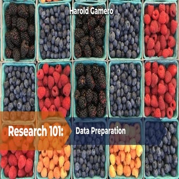 Research 101: Quantitative Data Preparation