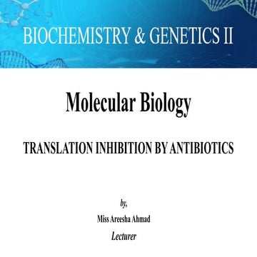 DPT - Biochemistry & Genetics - II (Molecular Biology) Translation ...