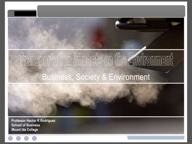 Transportation, Electric Vehicles and the Environment