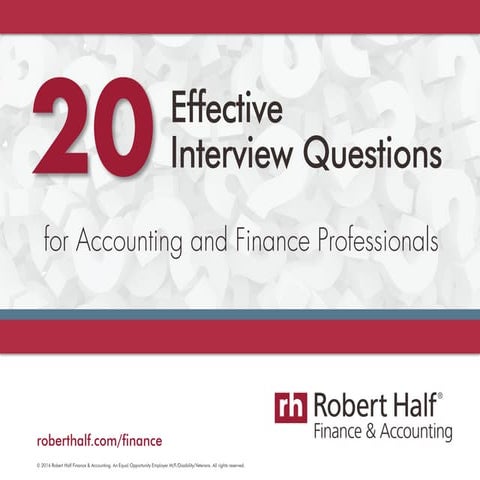 20 Effective Interview Questions for Accounting and Finance Professionals