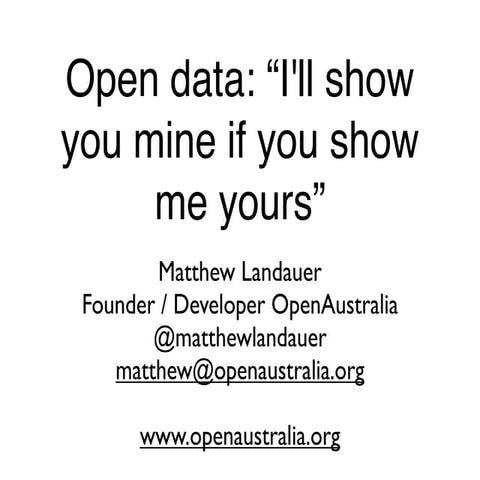 Public Sphere: Gov 2.0 - Matthew Landauer