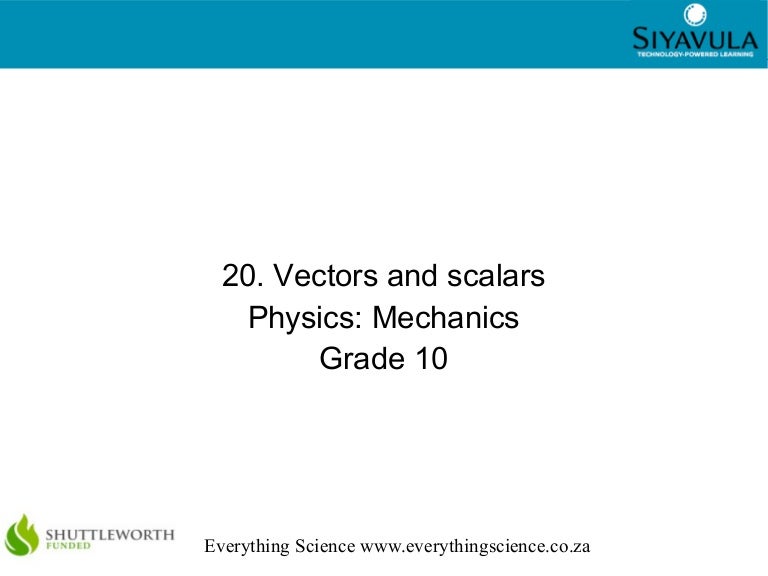 Vectors and scalars grade 10