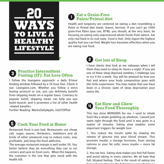 20 WAYS TO LIVE A HEALTHY LIFESTYLE | PDF