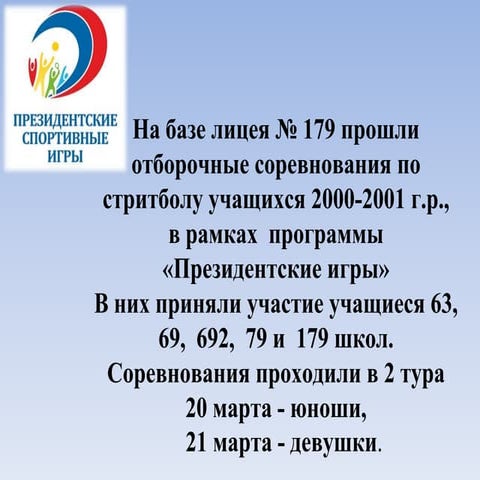 президентские игры стритбол 2000 2001 г.р. 20-21 марта 2013