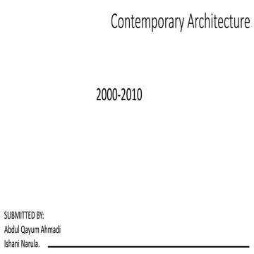 CONTEMPORARY ARCHITECTURE (2000 2010) globally