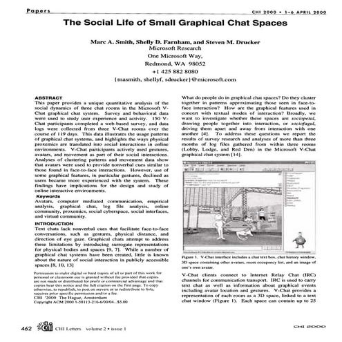 2000-ACM SIGCHI-The social life of small graphical chat spaces