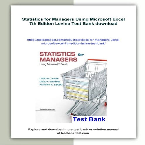 Statistics for Managers Using Microsoft Excel 7th Edition Levine Test Bank