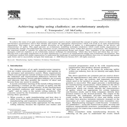 Achieving Agility Using Cladistics: An Evolutionary Analysis