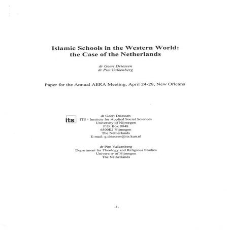 Geert Driessen & Pim Valkenberg (2000) AERA Islamic schools in the western world Paper.pdf