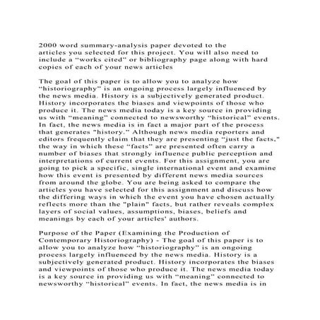2000 word summary-analysis paper devoted to thearticles you sele.docx