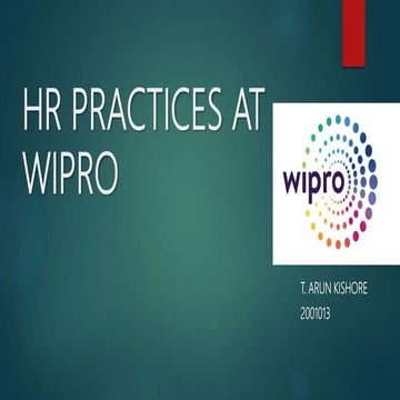 HR practices at Wipro