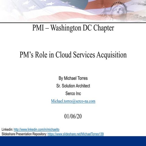 PMs Role supporting Cloud Acquisition and associated Challenges