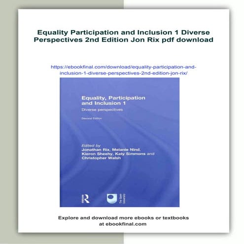 Equality Participation and Inclusion 1 Diverse Perspectives 2nd Edition ...