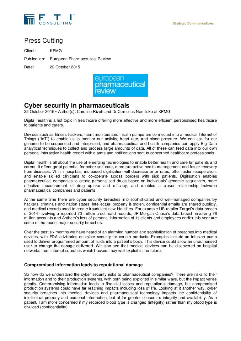 European Pharmaceutical Review 22 10 15