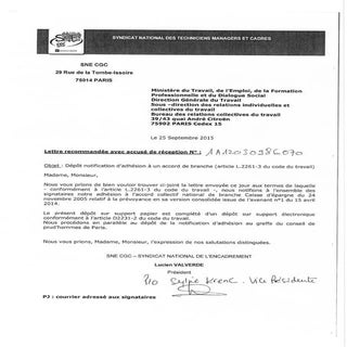 IDCC 5005 : adhésion de la cfe cgc ...