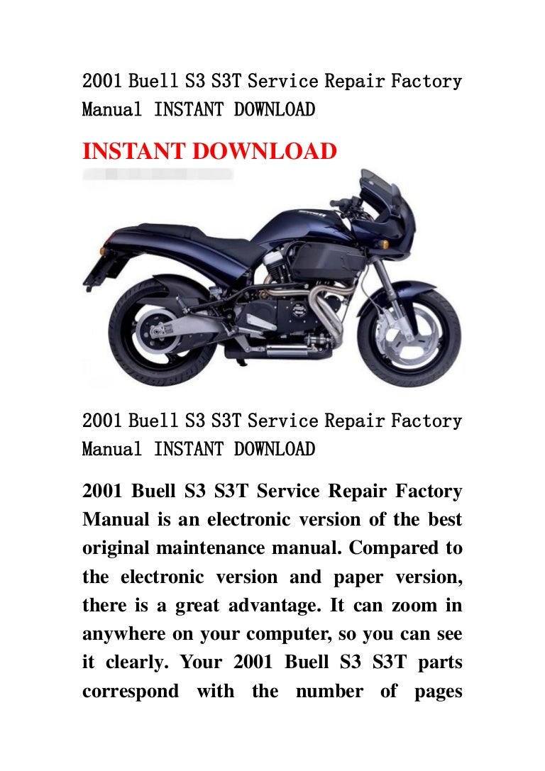 2001 buell s3 s3 t service repair factory manual instant download