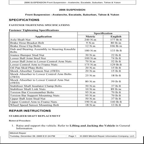 2002 CHEVY SUBURBAN SERVICE MANUAL PDF visual data 8