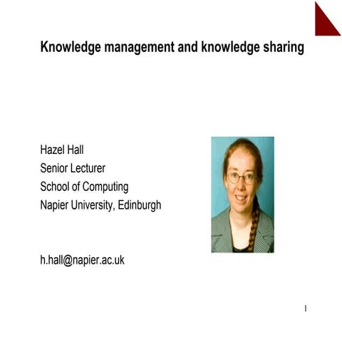 Knowledge management and knowledge sharing