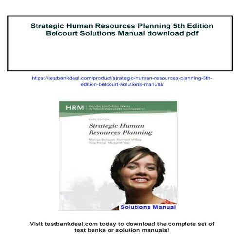 Strategic Human Resources Planning 5th Edition Belcourt Solutions Manual