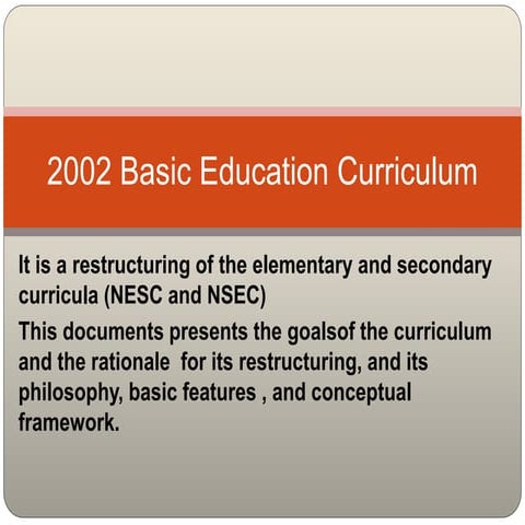 2002 basic education curriculum