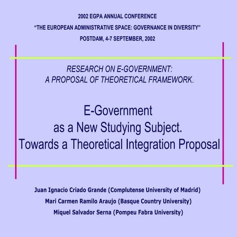 2002 EGPA Conference presentation