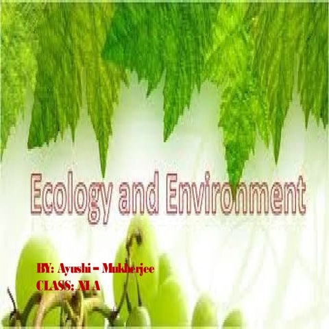 ecology and enviroment
