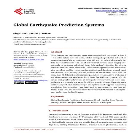 Earthquake prediction | PPTX
