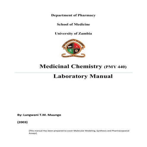 2003   medicinal chemistry laboratory manual 1