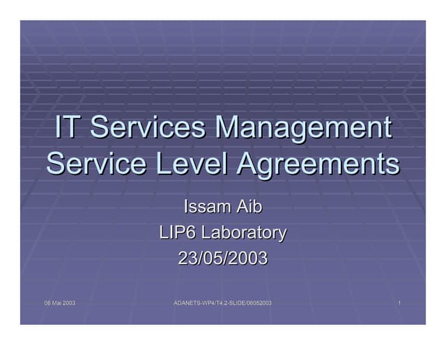 2003.05.23.Dnac Tozeur.Aib.It Services Management Sla