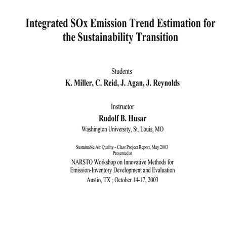 2003-10-14 Integrated SOx Emission Trend Estimation for the Sustainability Tr...