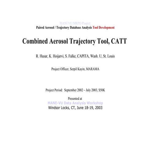 2003-11-02 Combined Aerosol Trajectory Tool, CATT