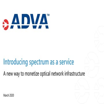 Introducing spectrum as a service
